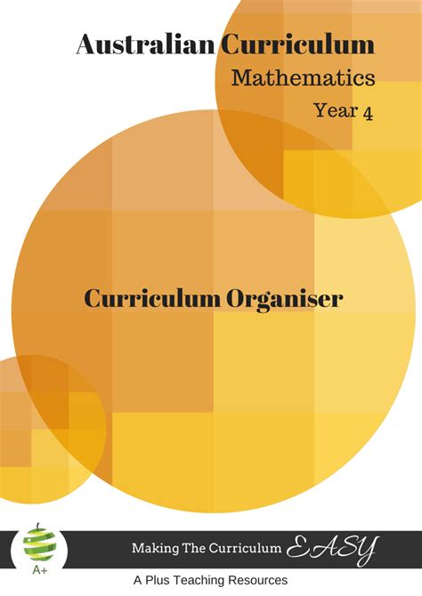 Year 4 Australian Curriculum Maths Teacher Organiser - A Plus Teaching Resources