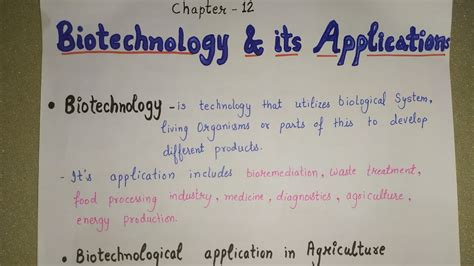 Class 12 Biology || Biotechnology & its Applications (Part- 1 ...