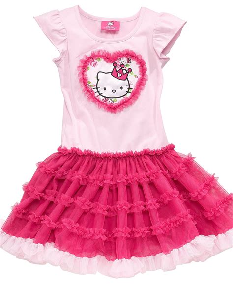 Hello Kitty Kids Dress, Little Girls Ruffle Dress | Kids dress, Girls ...