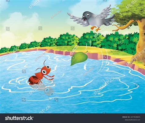 Moral Story Ant Dove Ant Save Stock Illustration 2277639655 | Shutterstock