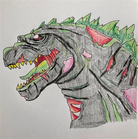 Zombie Godzilla face by drawasaurus04 on DeviantArt