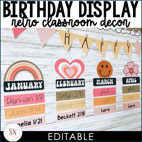 Retro Classroom Decor Birthday Display - Etsy