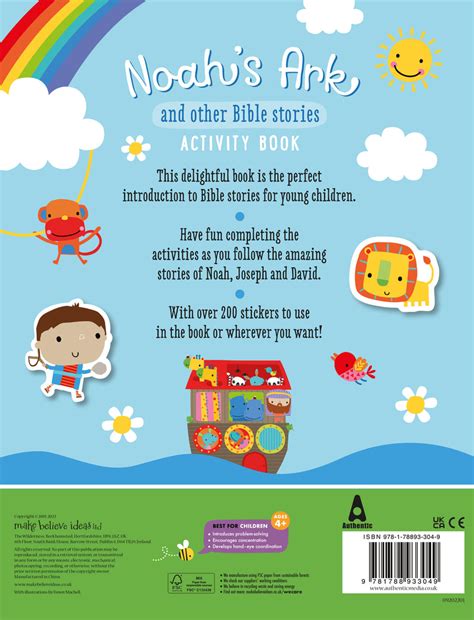 Noah’s Ark and Other Bible Stories Activity Book by Dawn Machell – Premier Christian Marketplace