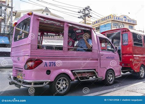 Patong, Phuket Thailand, January 5, 2020: Pink Tuk Tuk is Waiting for ...