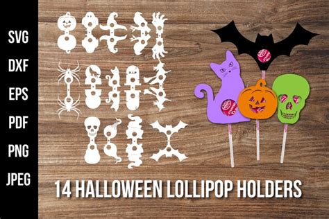 Halloween Lollipop Holder SVG, Halloween Candy (1646986)