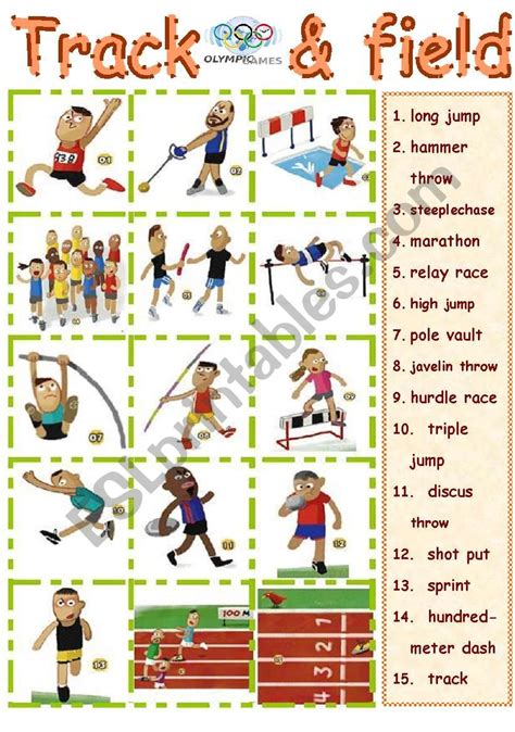 Track & Field - ESL worksheet by Evgenia K.