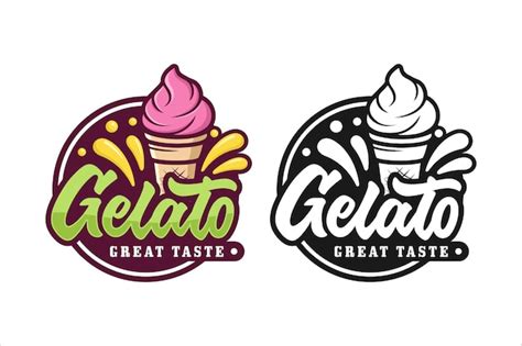 Premium Vector | Ice cream gelato premium logo