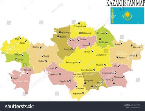 Kazakhstan Map Drawing Map Kazakhstan Kazakhstan Stock Vector (Royalty ...