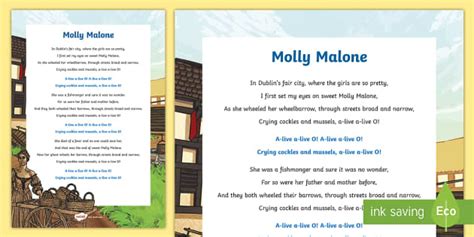 Molly Malone Song Lyrics (teacher made) - Twinkl