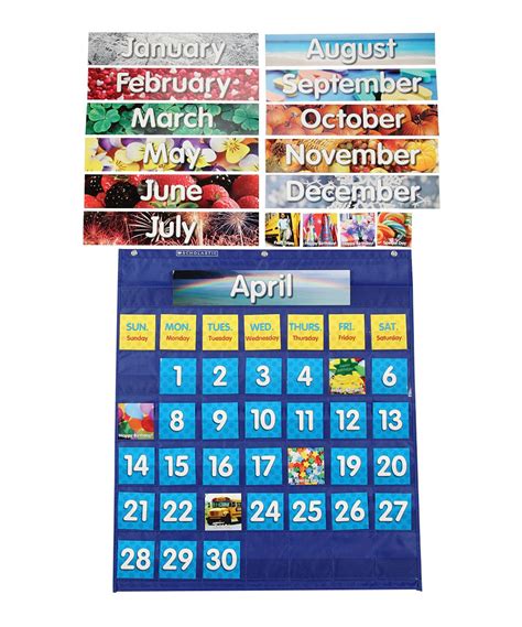 Monthly Calendar Pocket Chart Set | Pocket chart, Calendar, Back to ...