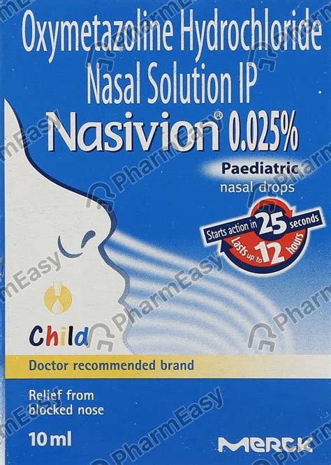 Nasivion 0.025 % Nasal Drop (10): Uses, Side Effects, Price & Dosage | PharmEasy