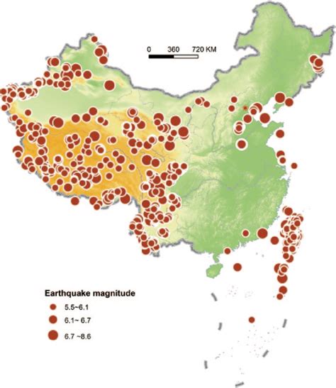 7 Distribution of earthquake epicenters in China (1990-2012) | Download Scientific Diagram