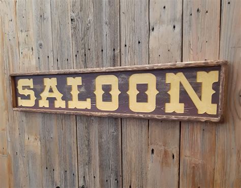 Saloon/rustic/carved/wood/sign/western/décor/ranch/old - Etsy