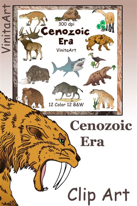 Cenozoic Era prehistoric dinosaur clip art | Dinosaur clip art, Clip art, Prehistoric