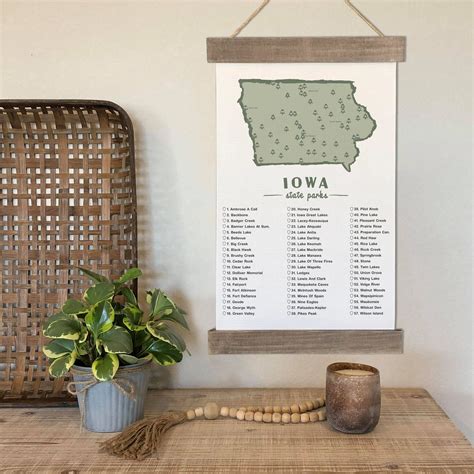 Iowa State Parks Map Poster - Etsy