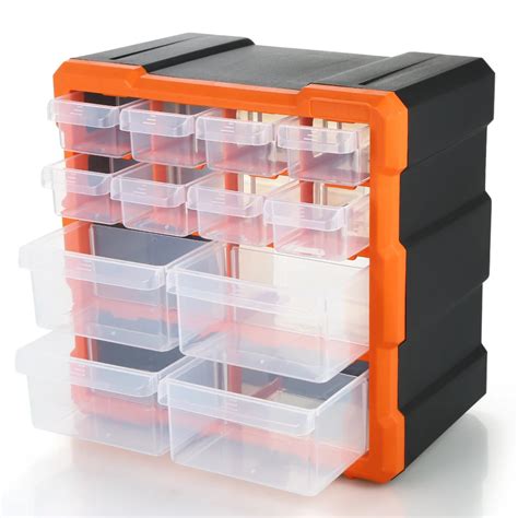 12 Grids Drawer Plastic Parts Storage Box Multiple Compartments Slot ...