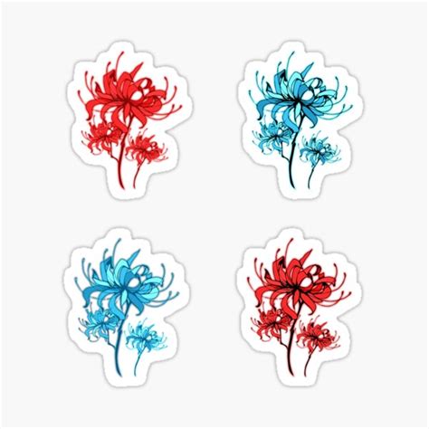 " Blue & Red Spider Lily sticker Pack" Sticker for Sale by THEMADBRUSH | Redbubble