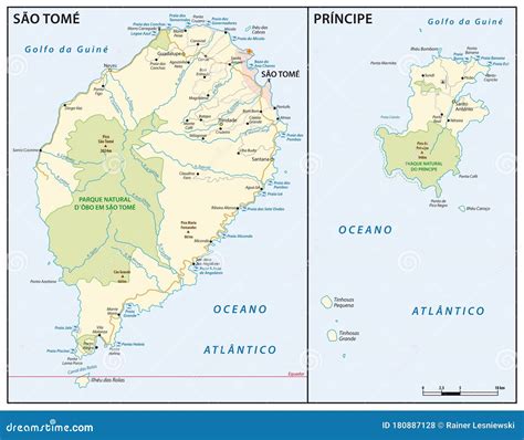 Vector Map of the West African Island State of Sao Tome and Principe Stock Vector - Illustration ...