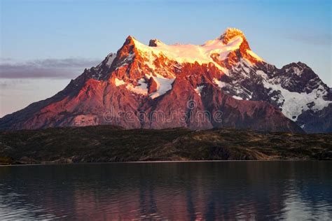 Sunrise at Lago Pehoe, Torres Del Paine National Park, Patagonia Stock Photo - Image of sunrise ...