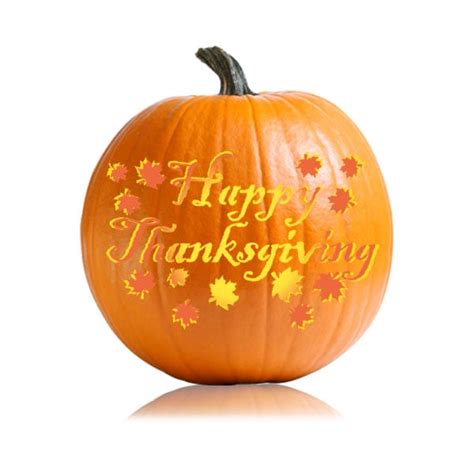 Happy Thanksgiving Pumpkin Carving Stencil