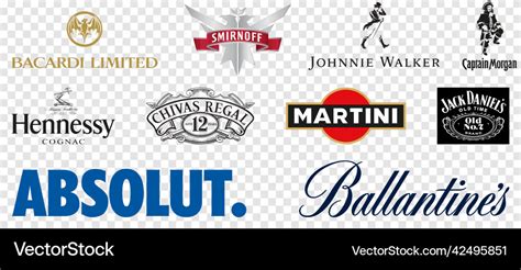 Best liquor brands logos Royalty Free Vector Image