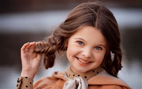 Download Pigtail Portrait Cute Smile Face Photography Child HD Wallpaper by Valentina Ermilova