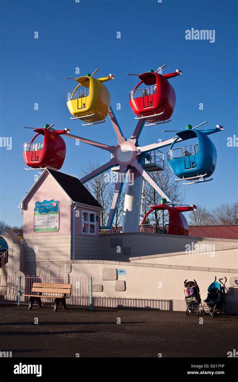 Miss Rabbit’s Helicopter Flight ride Peppa Pig world, Paultons Park, Southampton, England ...