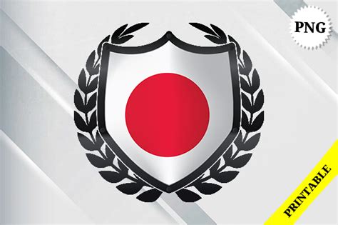 Japan Black Shield with Wreath Flag Graphic by Rahallus Ntx · Creative ...