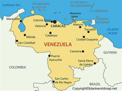 Venezuela Map with Capital - Blank World Map