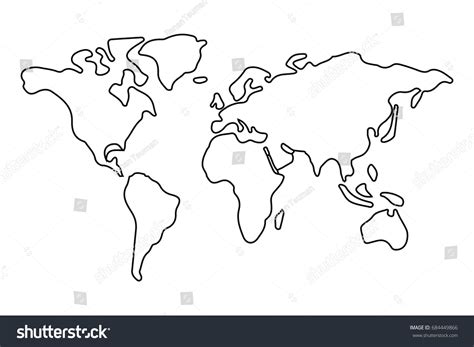 World Map Drawing Outline – Warehouse of Ideas