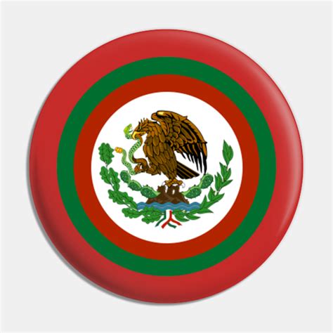 Mexico Flag Circle Logo Roundel - Mexican Flag - Pin | TeePublic