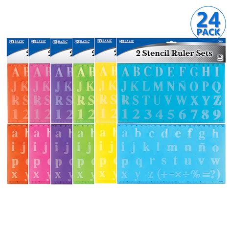 BAZIC Letter Stencil Sets, Sizes 20 mm, Plastic Stencils for Kids, 24-Pack - Walmart.com