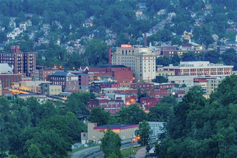 Downtown Morgantown and West Virginia University Photograph by Cityscape Photography - Fine Art ...