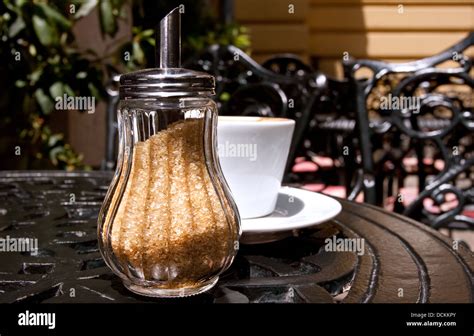 sugar-bowl with brown sugar Stock Photo - Alamy