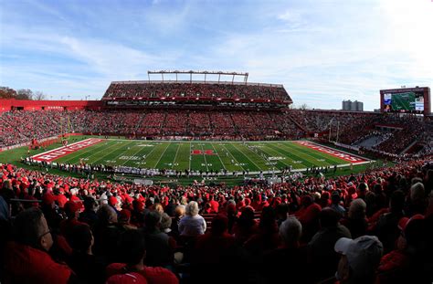 A photo shows what the surroundings of the Rutgers football stadium ...