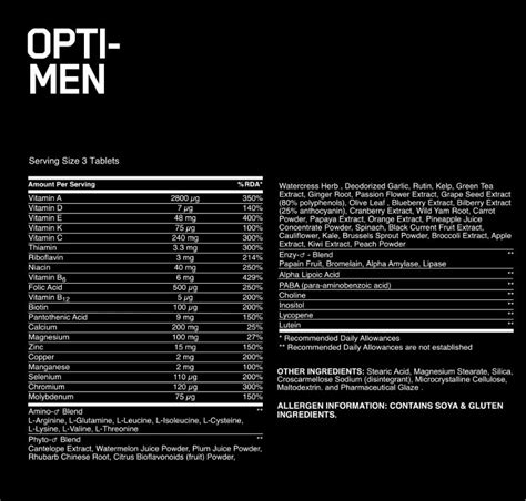 Best Multivitamin For Active Men: Optimum Nutrition Opti-Men ...