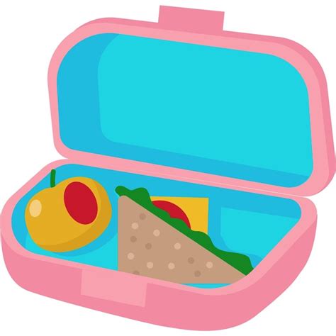 Premium Vector | Lunch box with healthy food icon vector school ...