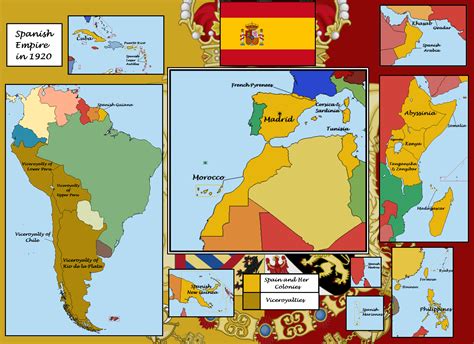 The Spanish Empire in 1920, following the successes of the Second Great ...