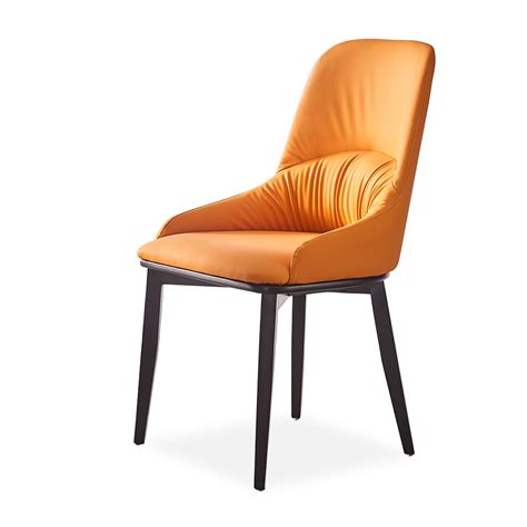 Modern Upholstered Orange Dining Chair Set of 2