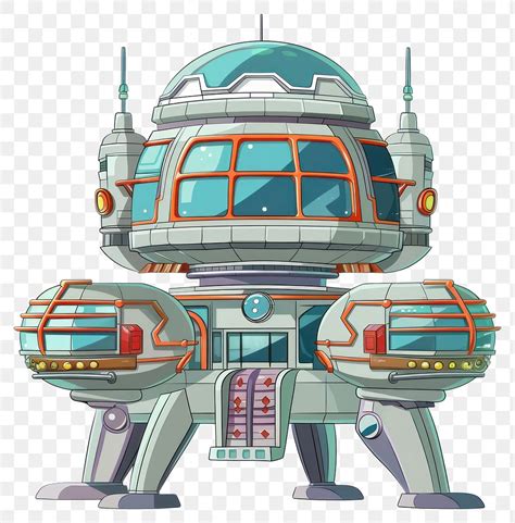 PNG Cartoon space station architecture | Premium PNG - rawpixel