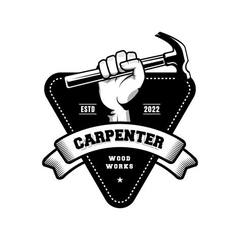 Carpenter logo design in rustic retro vintage style. Handyman logo ...