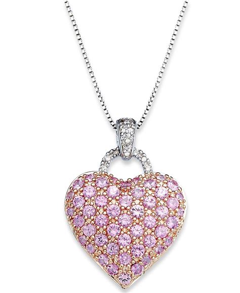 Get Pink Heart Shaped Diamond Necklace Images