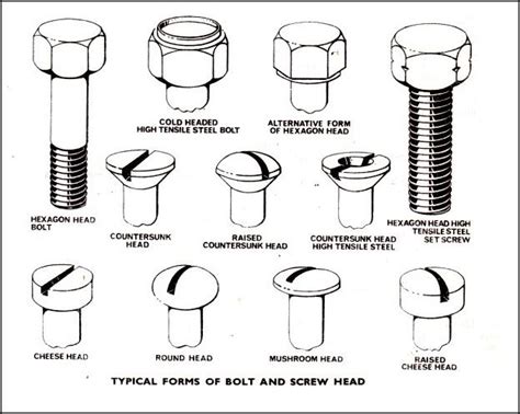 bolt types | Engineering tools, Bolt, Screws and bolts