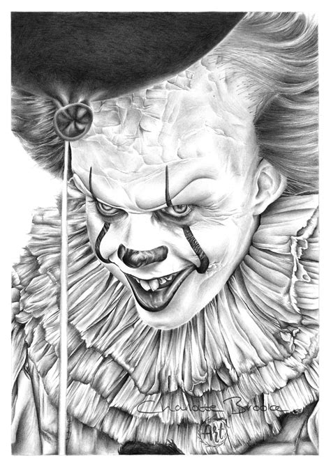 IT: Pennywise Pencil Portrait Drawing Print - Etsy