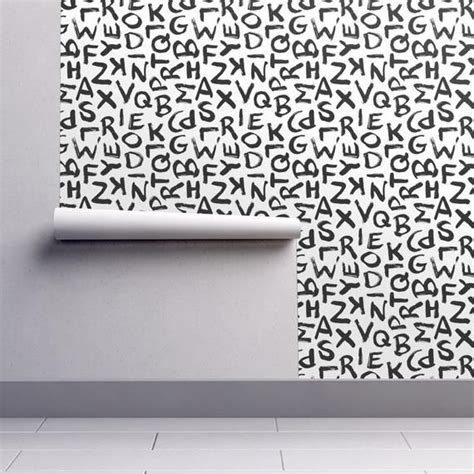 Black And White Wallpaper Alphabet Black White By | Etsy | Black and white wallpaper, Self ...