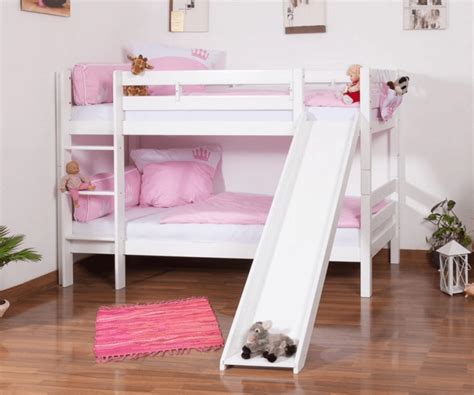 Olivia Bunk Bed with Slide and Tent for Girls - Beds & Bed Frames