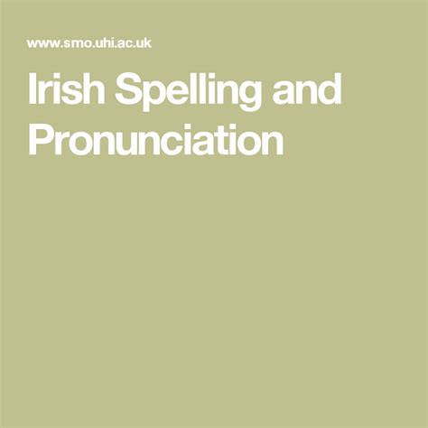 Irish Spelling and Pronunciation Irish Gaelic Language, Gaelic Words ...