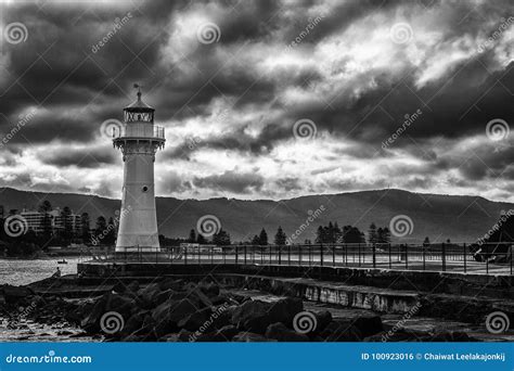 Lighthouse in Wollongong Australia Stock Photo - Image of shoreline ...