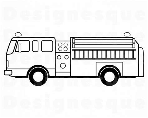 Fire Truck Outline SVG Firetruck Svg Fire Engine SVG Fire | Etsy in ...