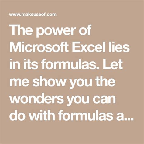 the power of microsoft excel lies in its formulas let me show you the ...